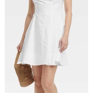 Corset Woven Mini A-Line Dress - A New Day™ White 2: Cotton Poplin Size 2